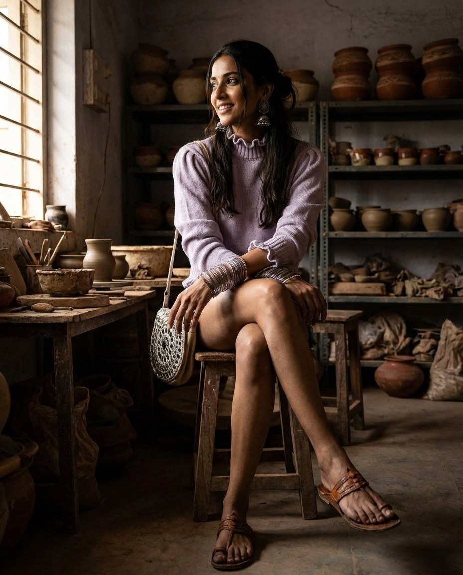 Lavender Ruffle Sweater