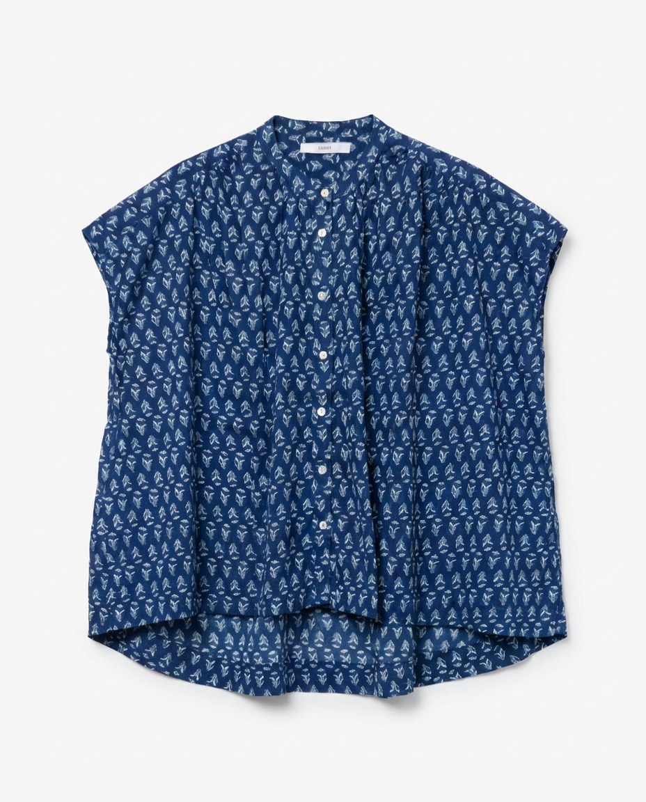 Indigo Print Oversized Shirt