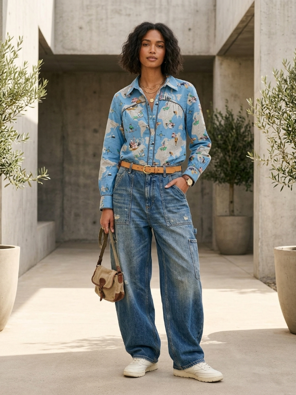 Sky Map A Line Shirt by SHBT