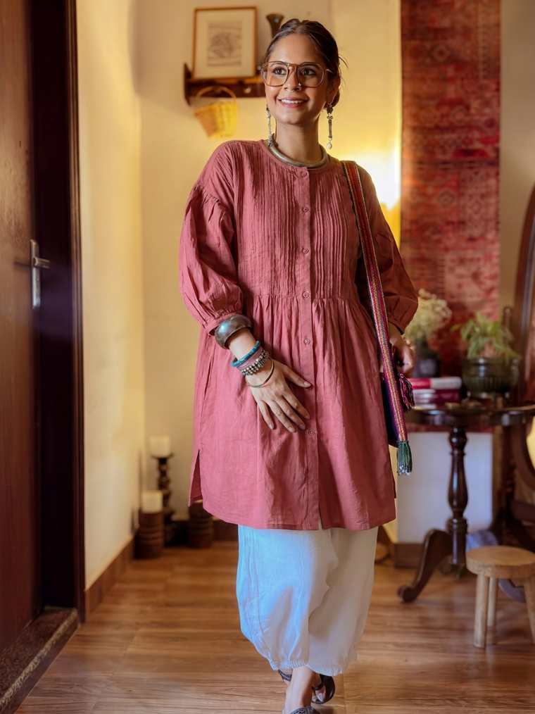 Rust Ruched Cotton Top by SHBT