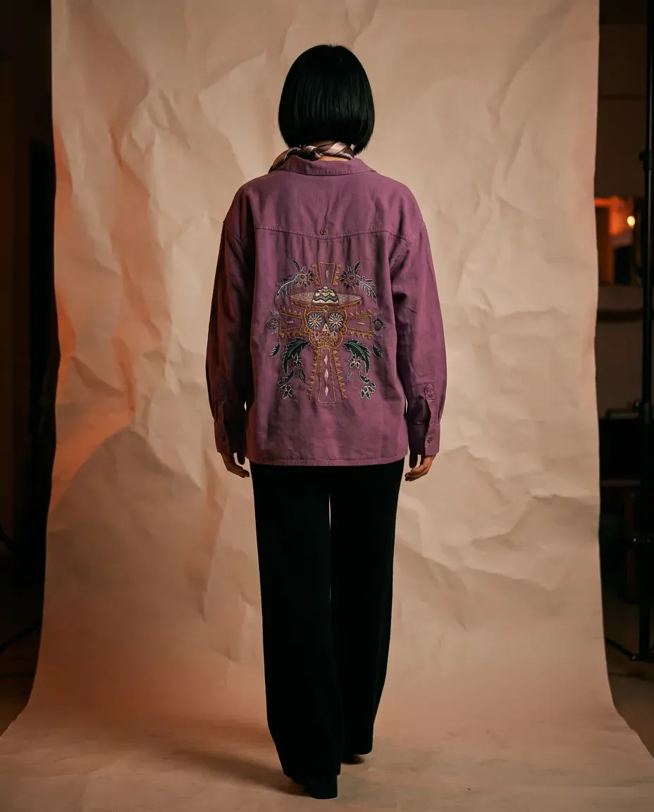 Amethyst Geometric Pocket Shirt