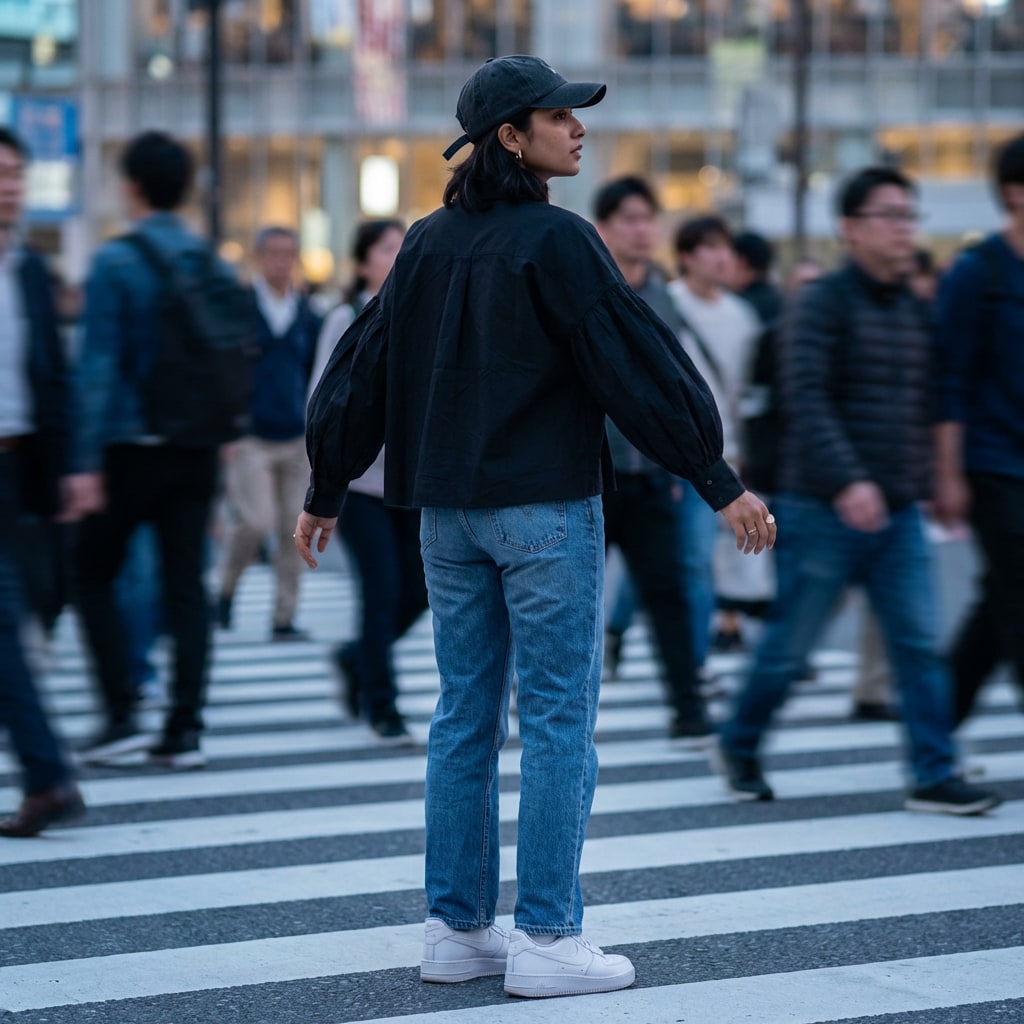 Noir Puff Sleeve Shirt