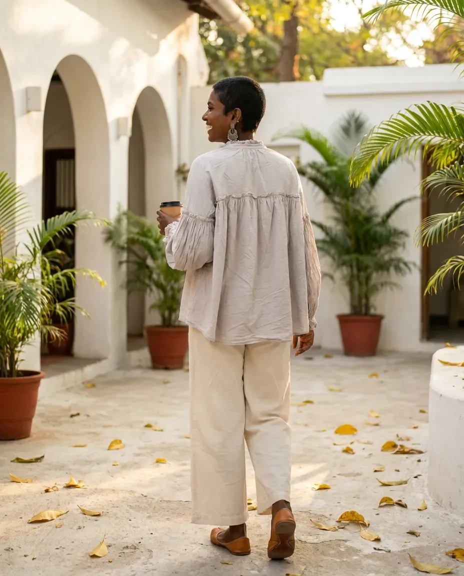Dusty Grey Ruched Shirt