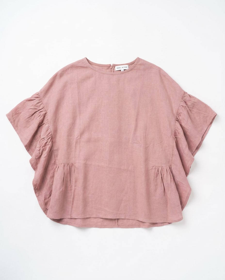 Dusty Pink Ruched Sleeve Top