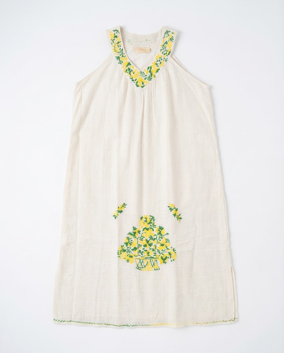 Ivory Floral Embroidered Dress