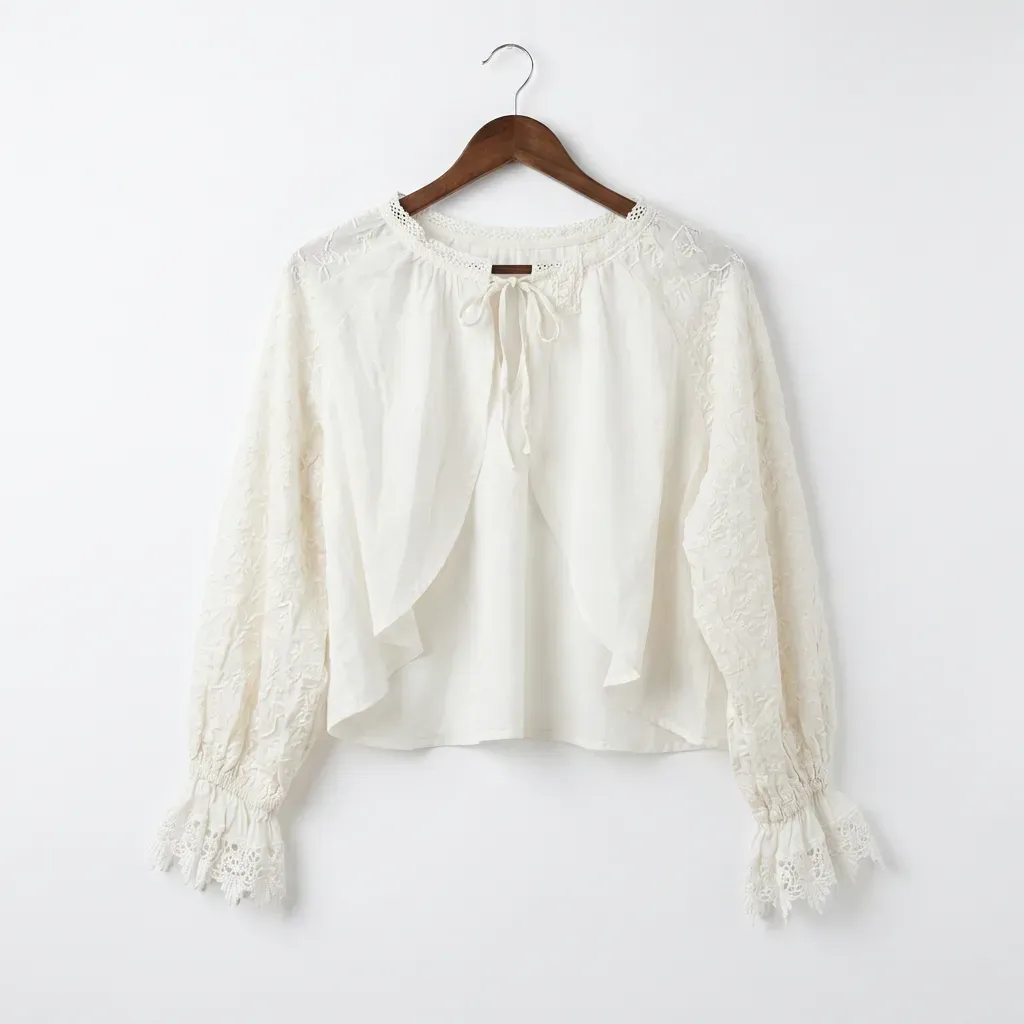 Ivory Lace Cuff Top