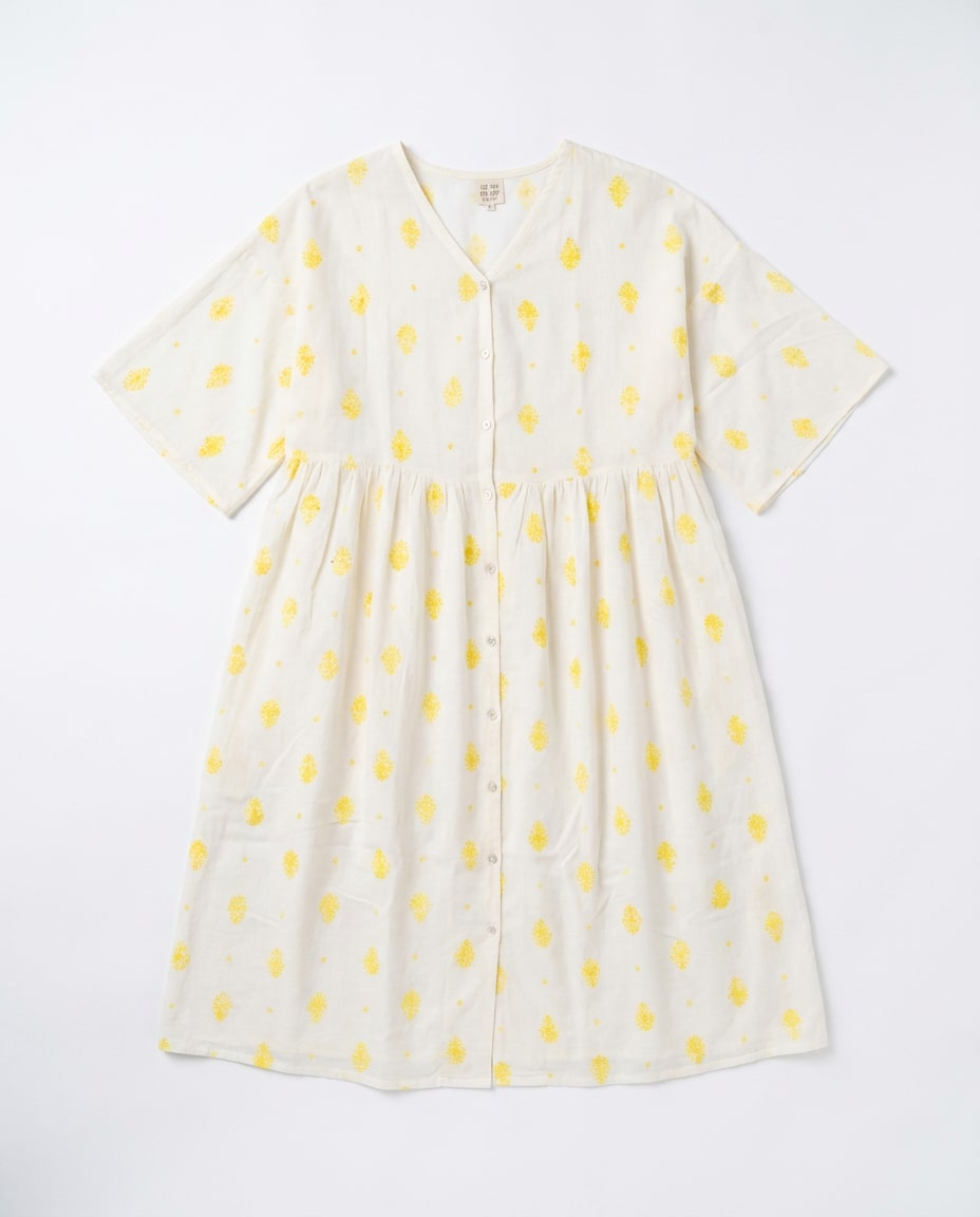 Ivory Lemon Dot Dress