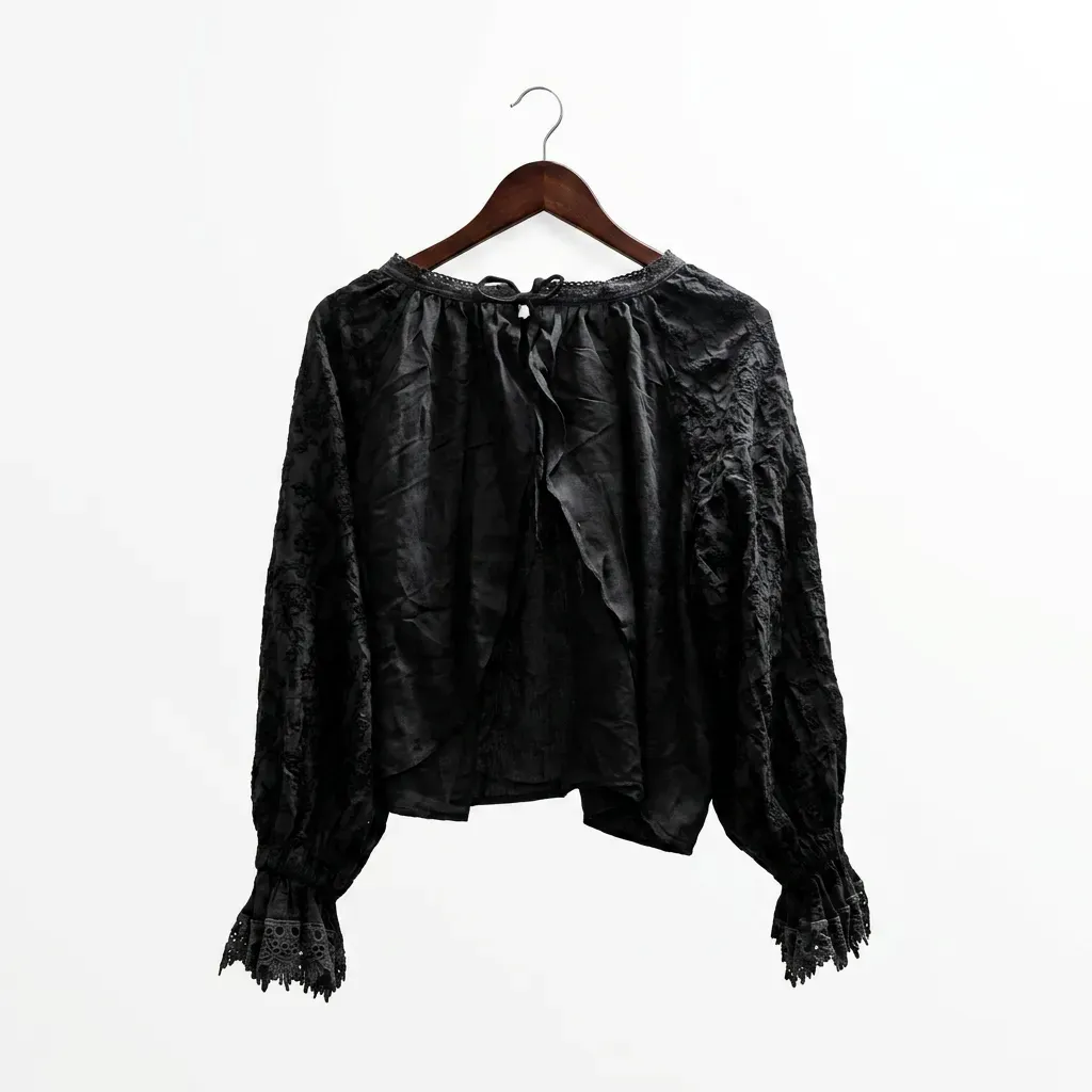 Midnight Lace Cuff Top