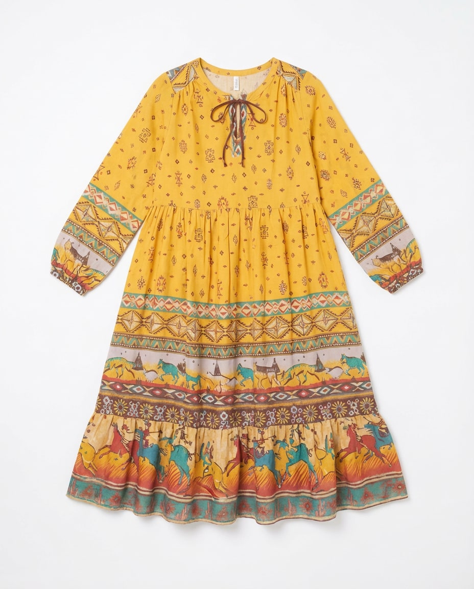 Mustard Tribal Maxi Dress