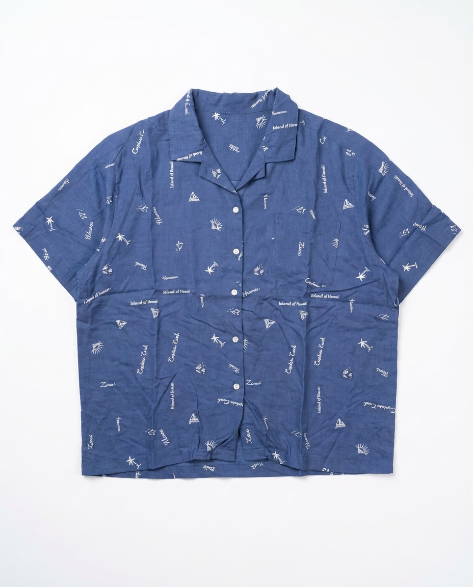 Navy Graphic Oversized Shirt