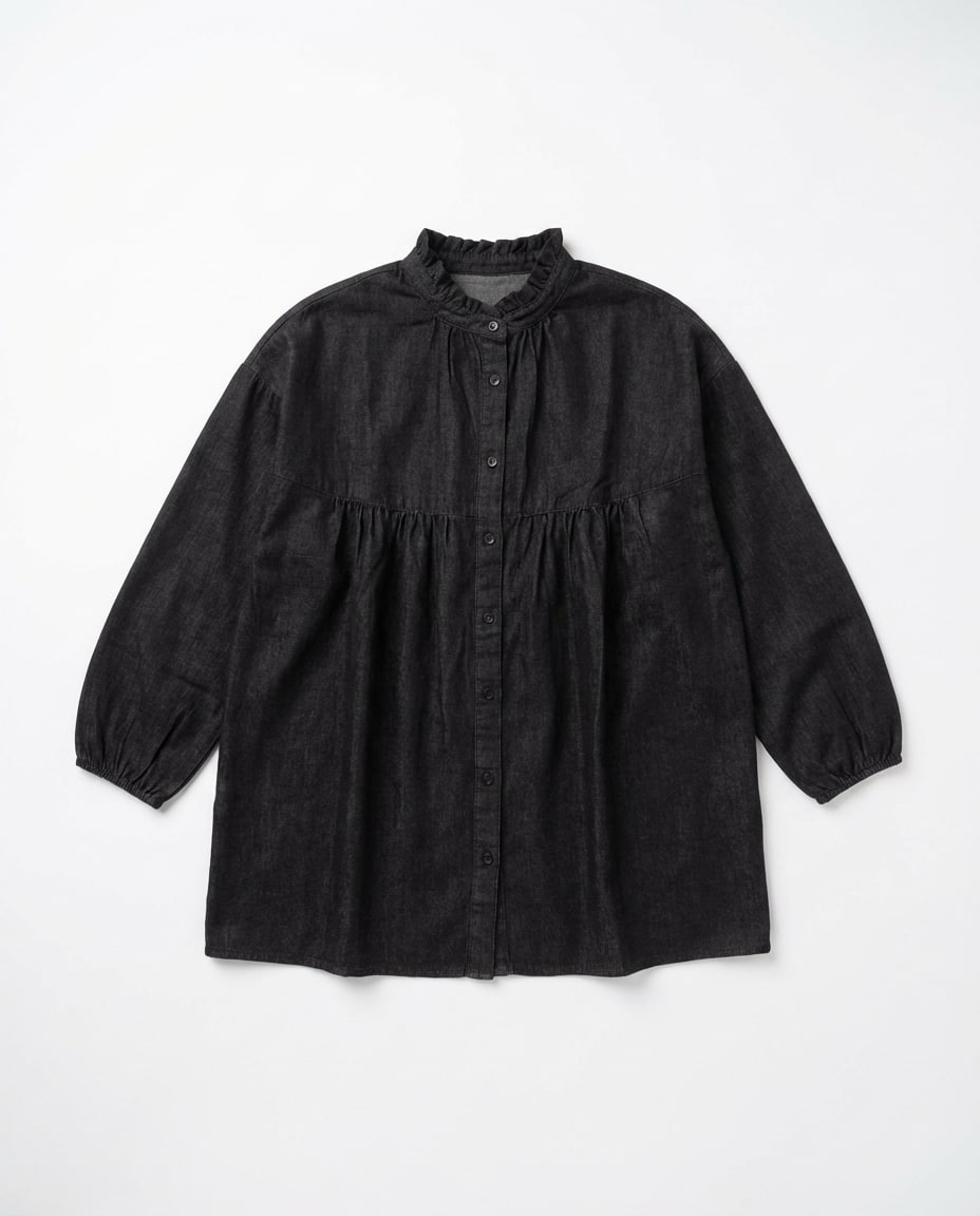 Noir Ruffle Collar Shirt