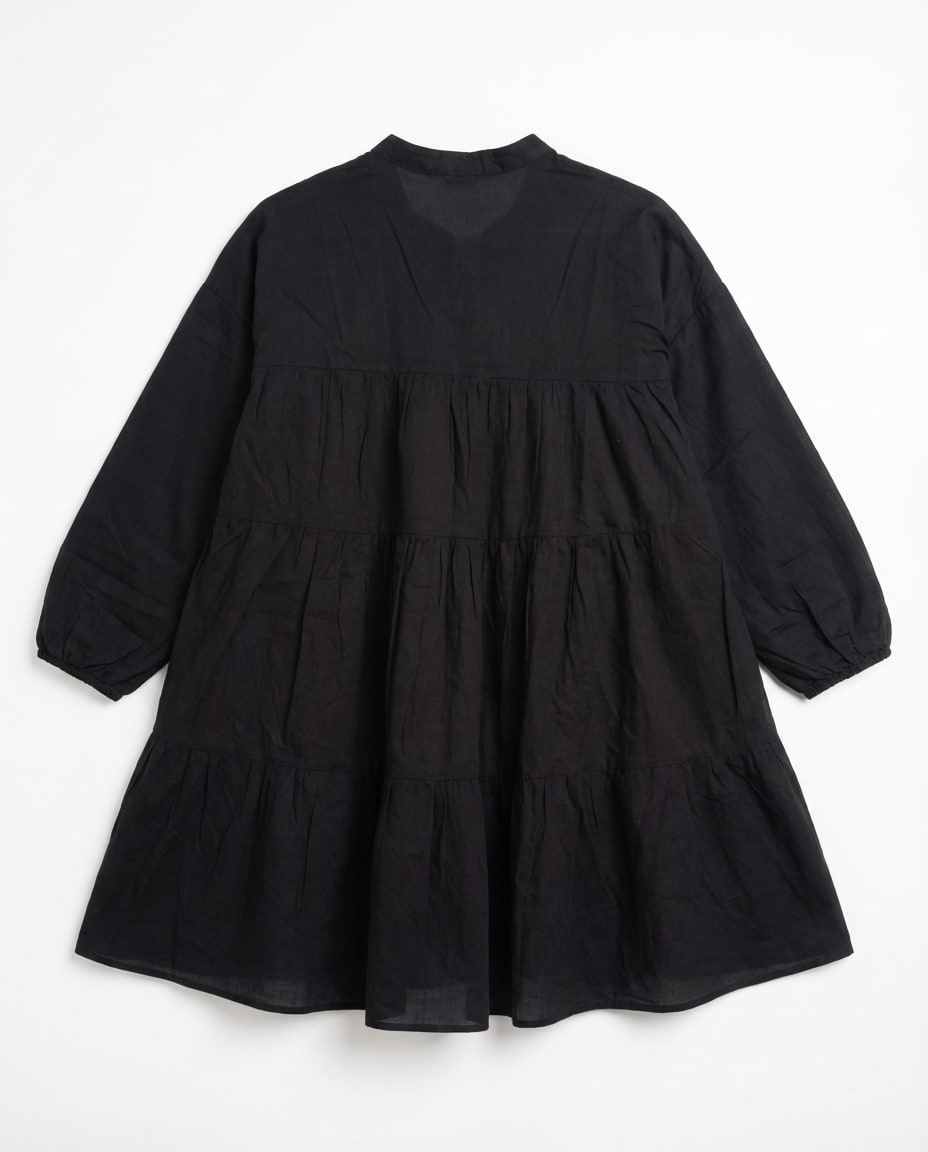 Oversized Black Tiered Dress