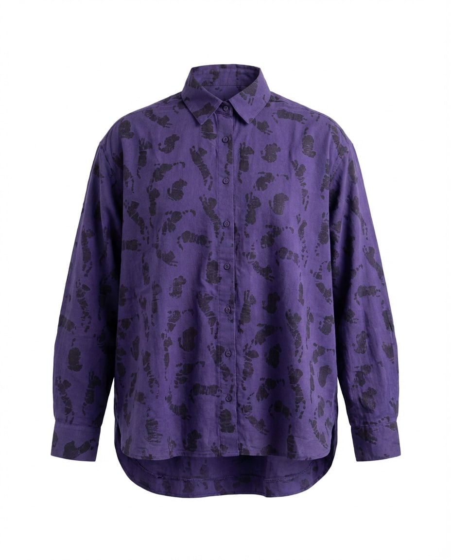 Purple Abstract Print Shirt