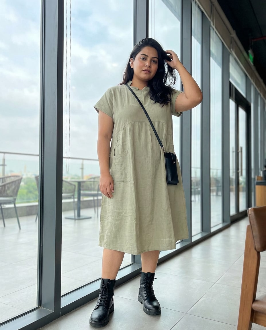 Sage Relaxed Pocket Dress