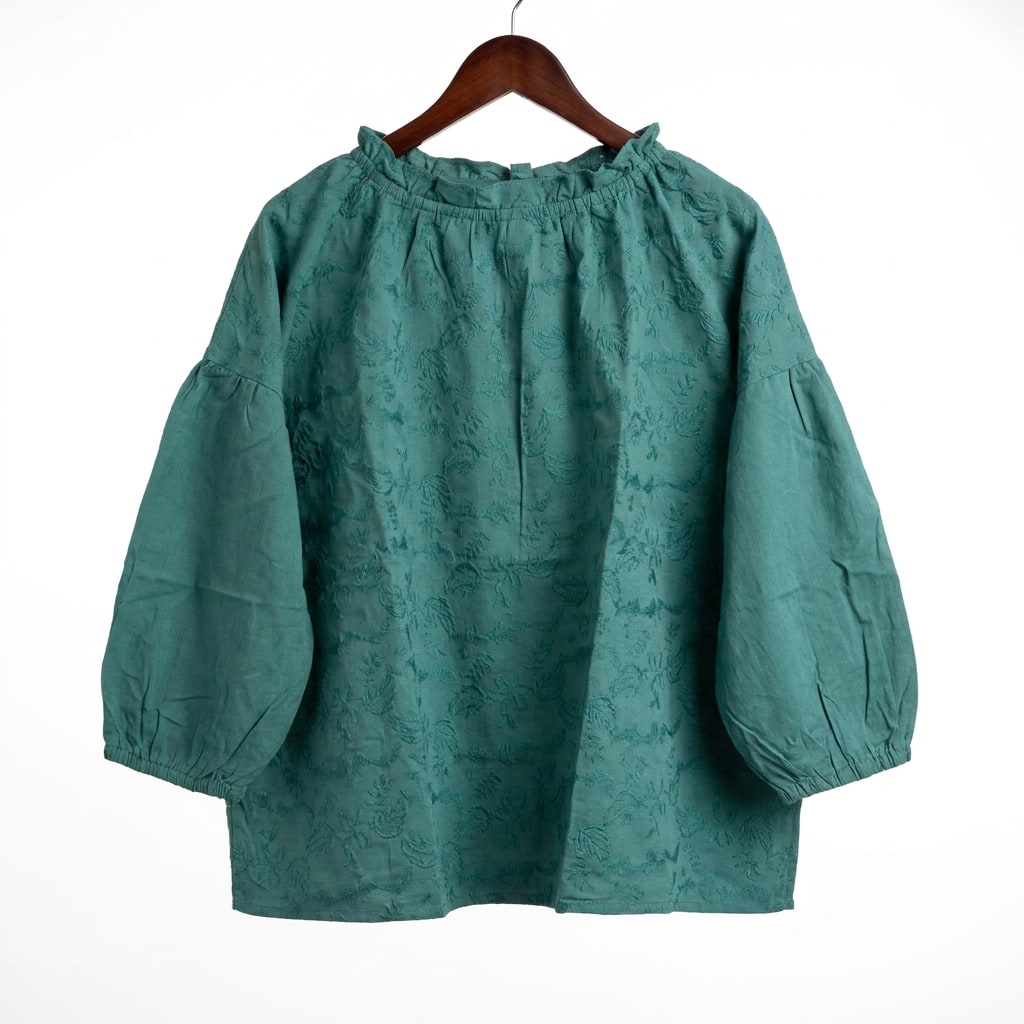 Teal Botanical Drape Top