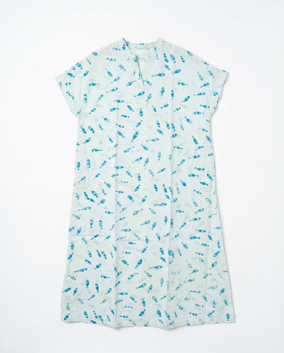 Teal Fish Print Dress