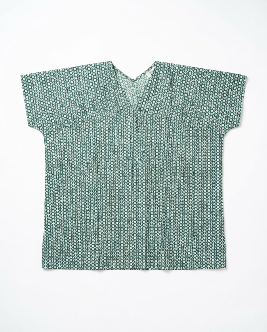 Teal Geometric Drape Top