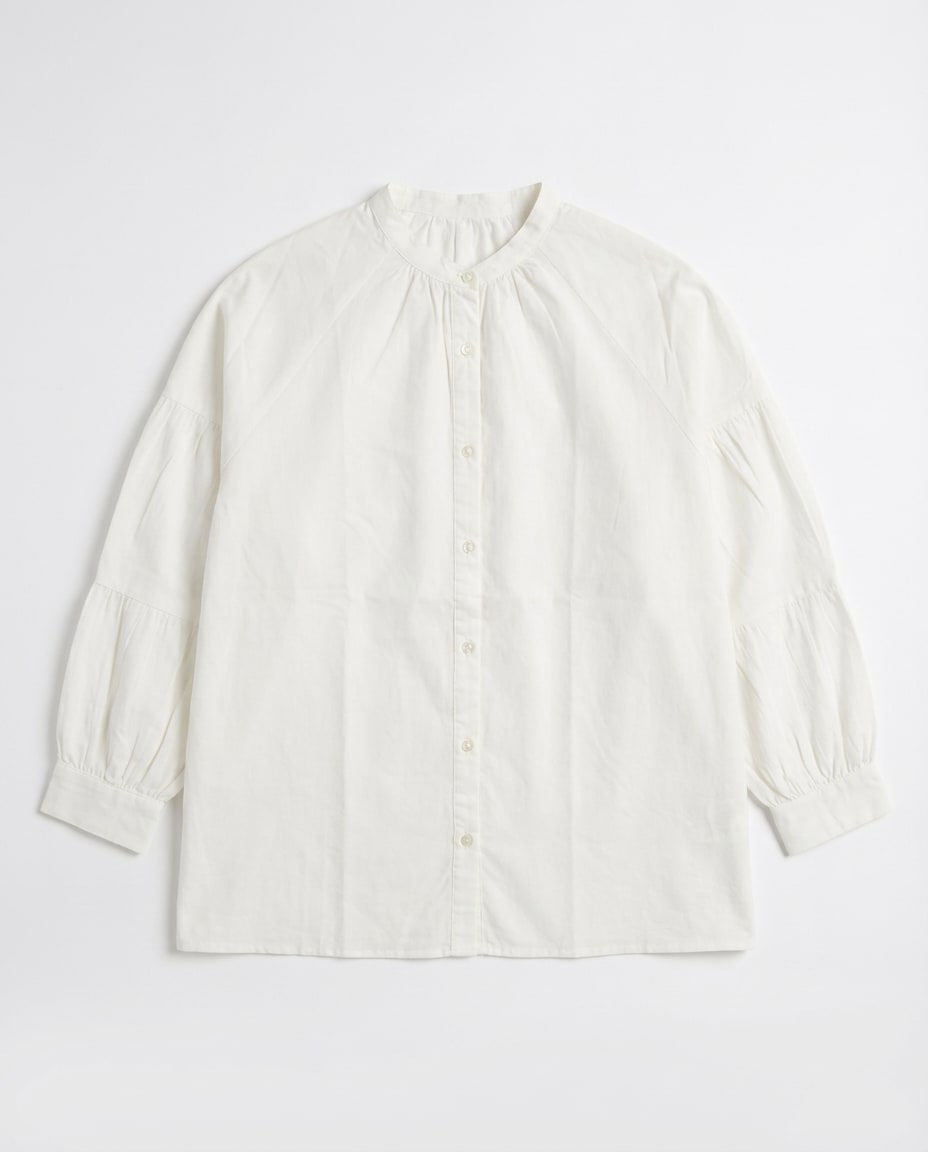 White Puff-Sleeve Shirt